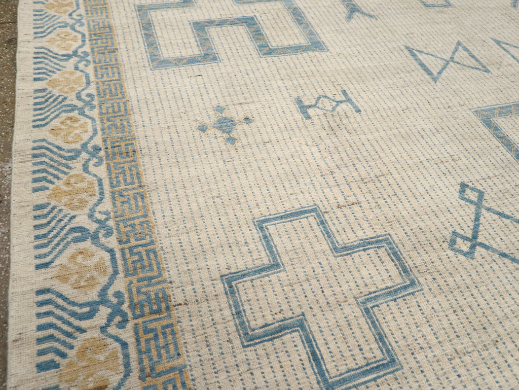 African Tuareg Inspired Modern East Turkestan Khotan Room Size Carpet, No.31498 - Gss