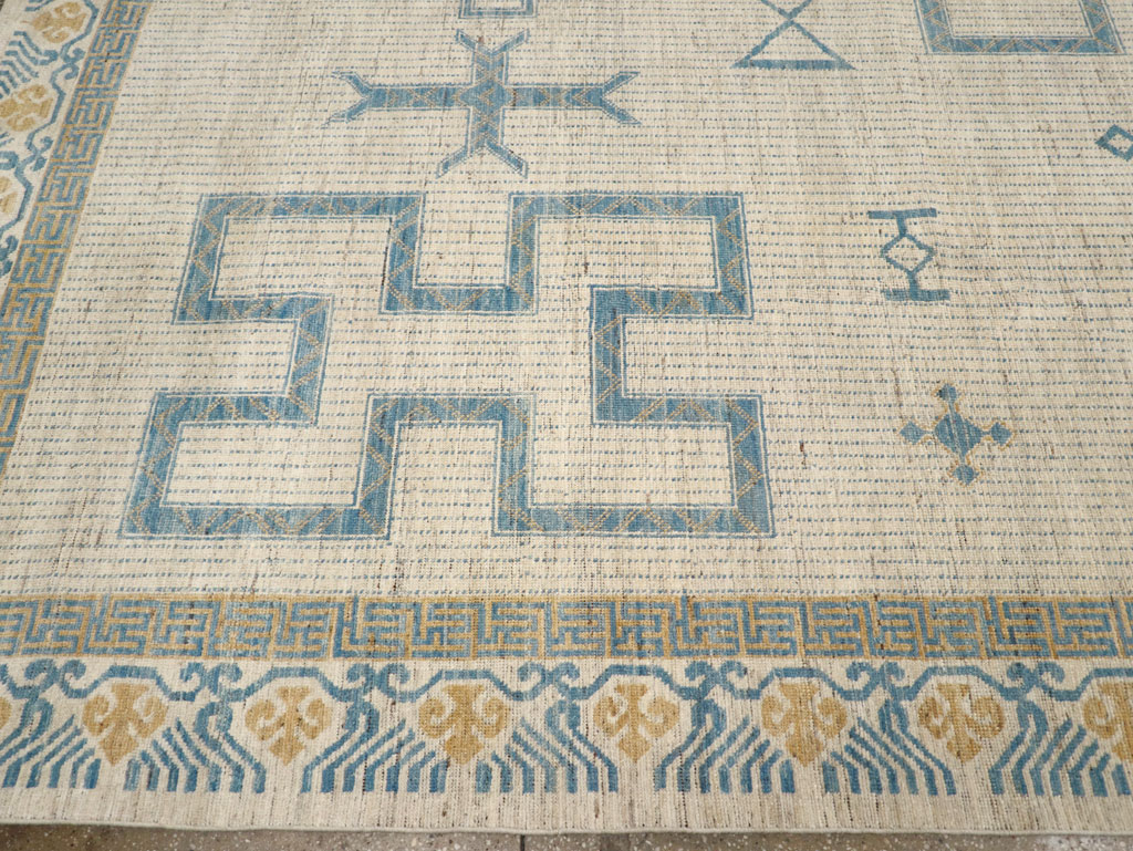 African Tuareg Inspired Modern East Turkestan Khotan Room Size Carpet, No.31498 - Gss