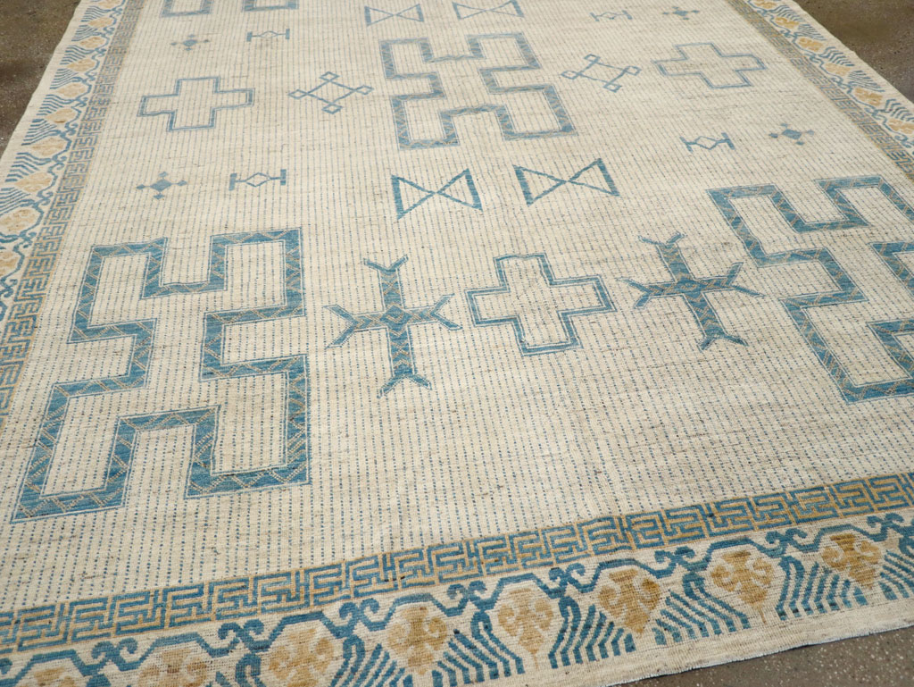 African Tuareg Inspired Modern East Turkestan Khotan Room Size Carpet, No.31498 - Gss