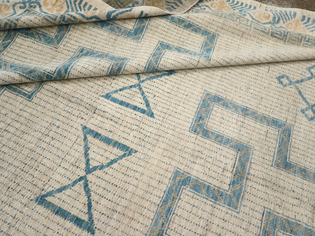 African Tuareg Inspired Modern East Turkestan Khotan Room Size Carpet, No.31498 - Gss
