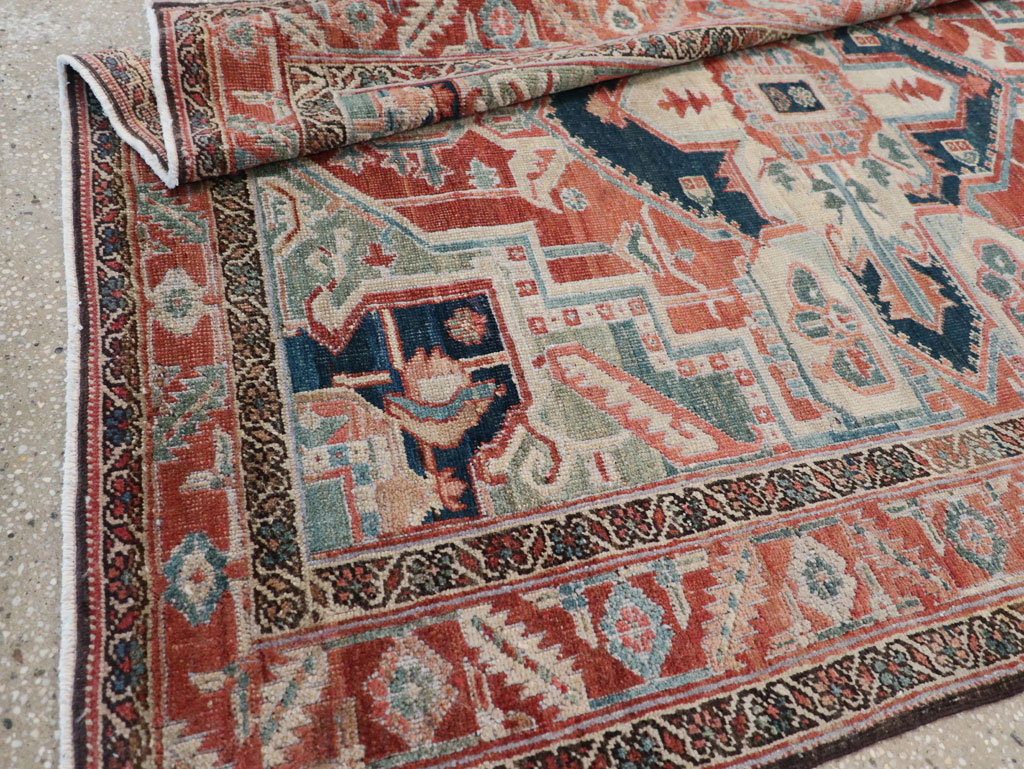 Antique Persian Heriz Accent Rug, No.31508 - Gss