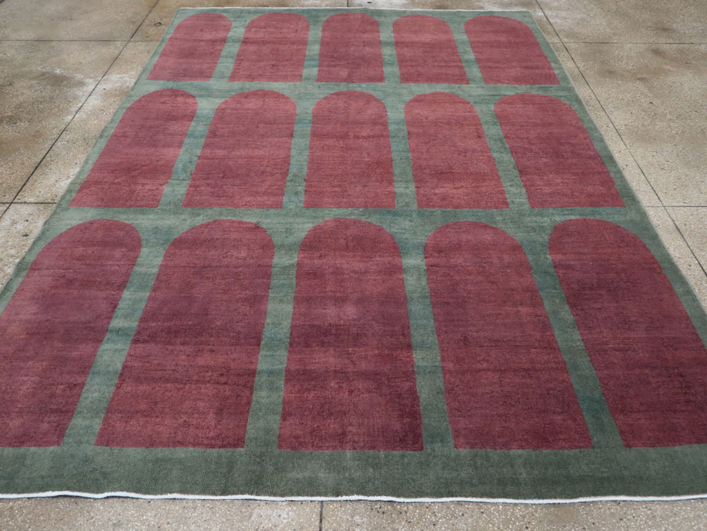 Vintage Turkish Art Deco Style Room Size Carpet, No.31514 - Gss