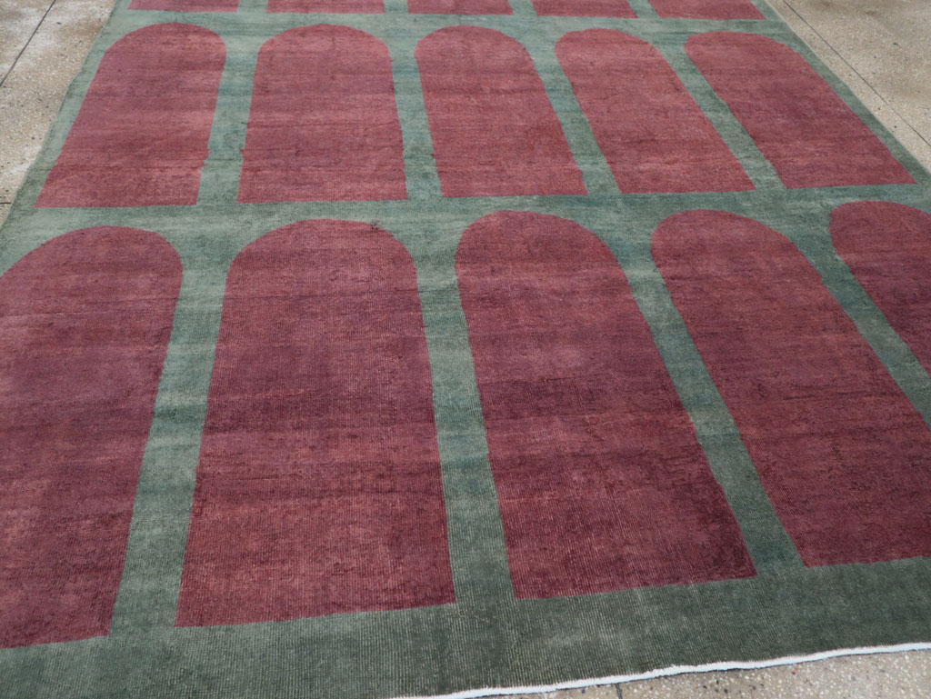 Vintage Turkish Art Deco Style Room Size Carpet, No.31514 - Gss