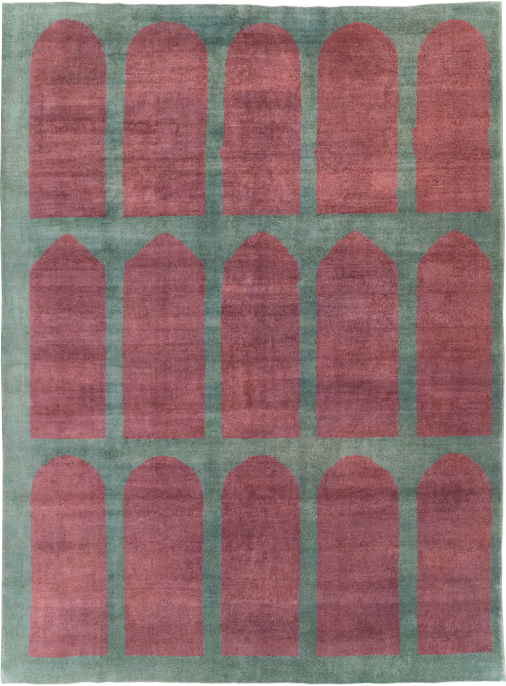 Vintage Turkish Art Deco Style Room Size Carpet, No.31516 - Gss