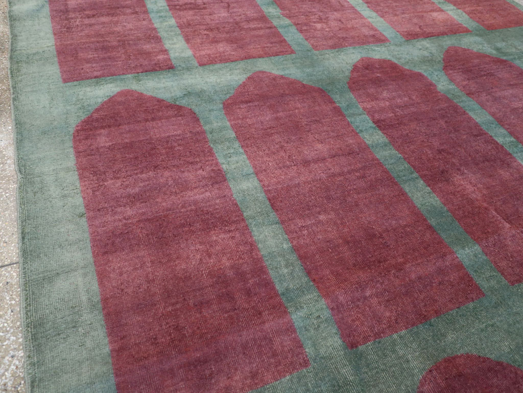 Vintage Turkish Art Deco Style Room Size Carpet, No.31516 - Gss