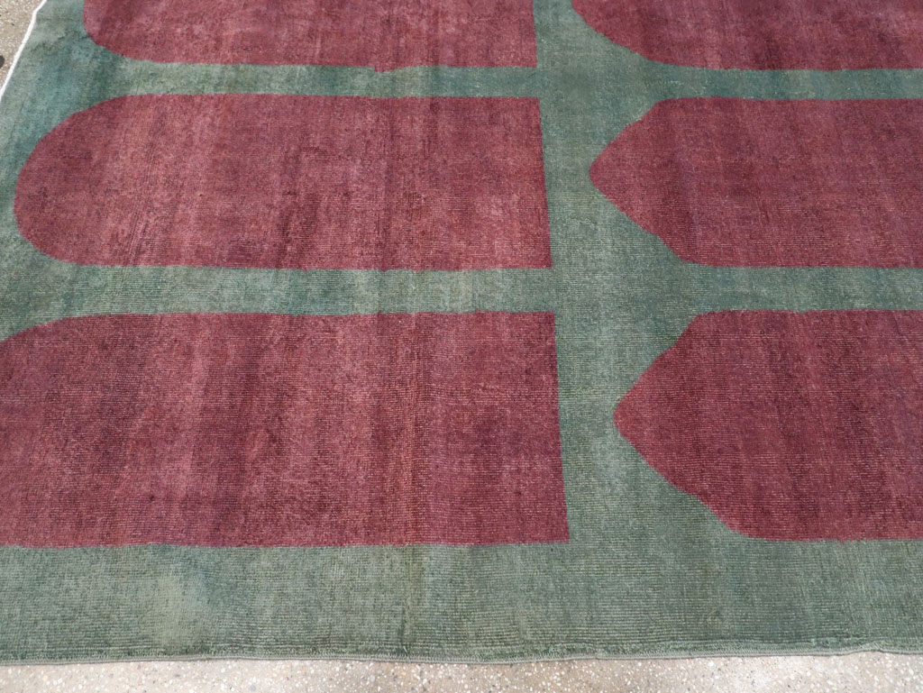 Vintage Turkish Art Deco Style Room Size Carpet, No.31516 - Gss