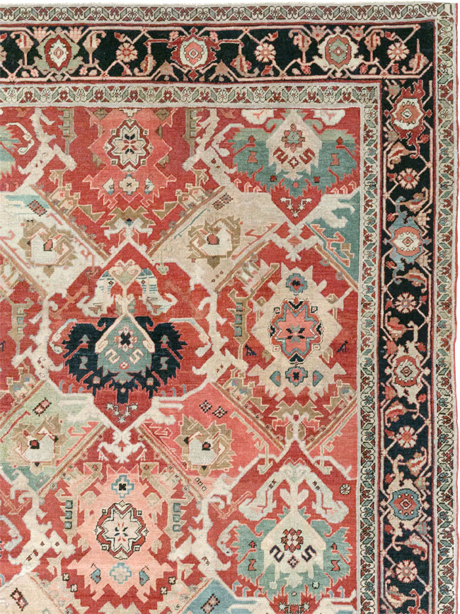 Antique Persian Heriz Room Size Carpet, No.31518 - Gss
