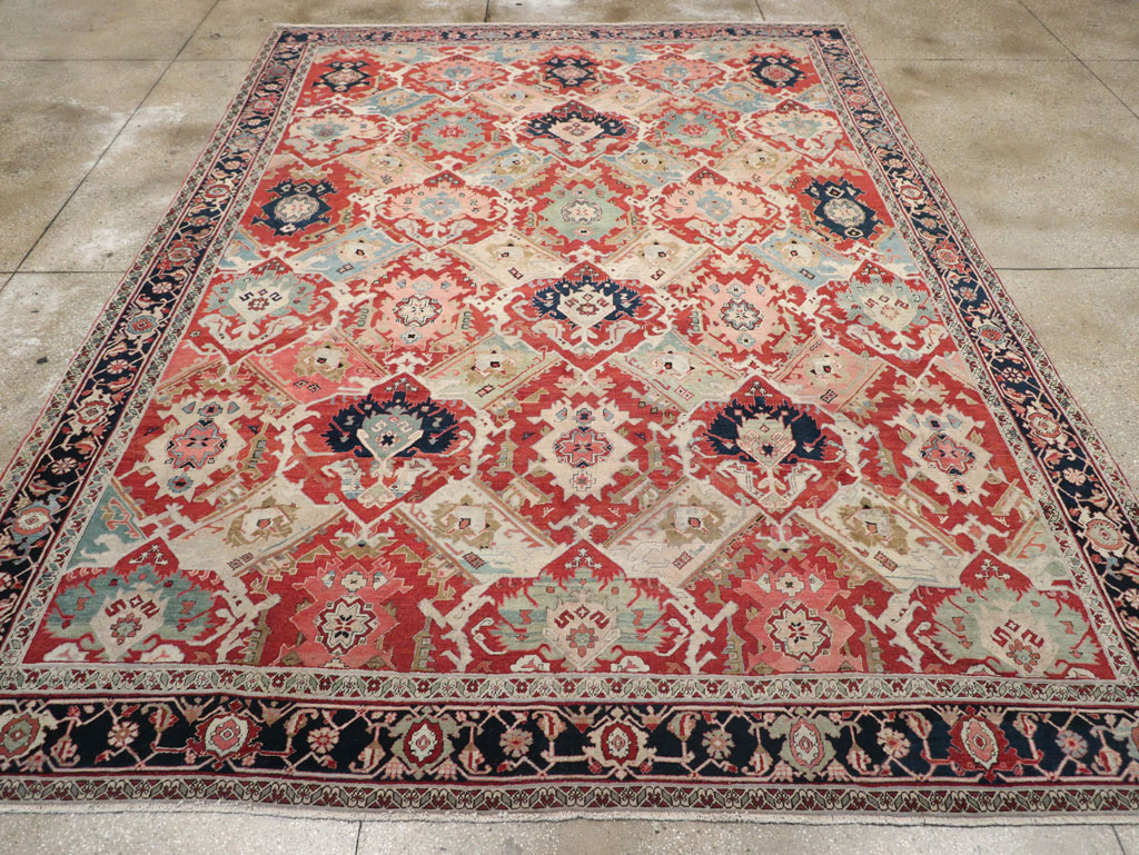 Antique Persian Heriz Room Size Carpet, No.31518 - Gss