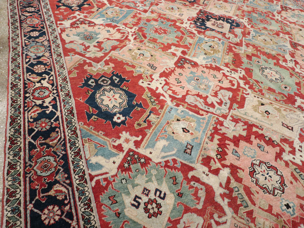 Antique Persian Heriz Room Size Carpet, No.31518 - Gss