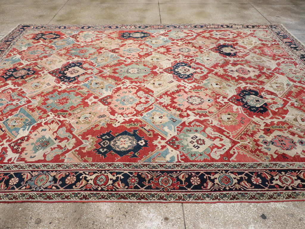 Antique Persian Heriz Room Size Carpet, No.31518 - Gss