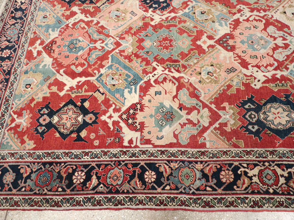 Antique Persian Heriz Room Size Carpet, No.31518 - Gss