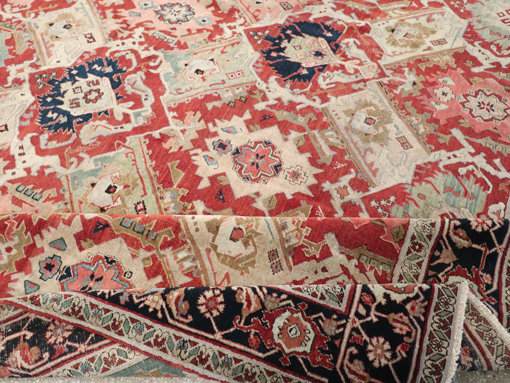 Antique Persian Heriz Room Size Carpet, No.31518 - Gss