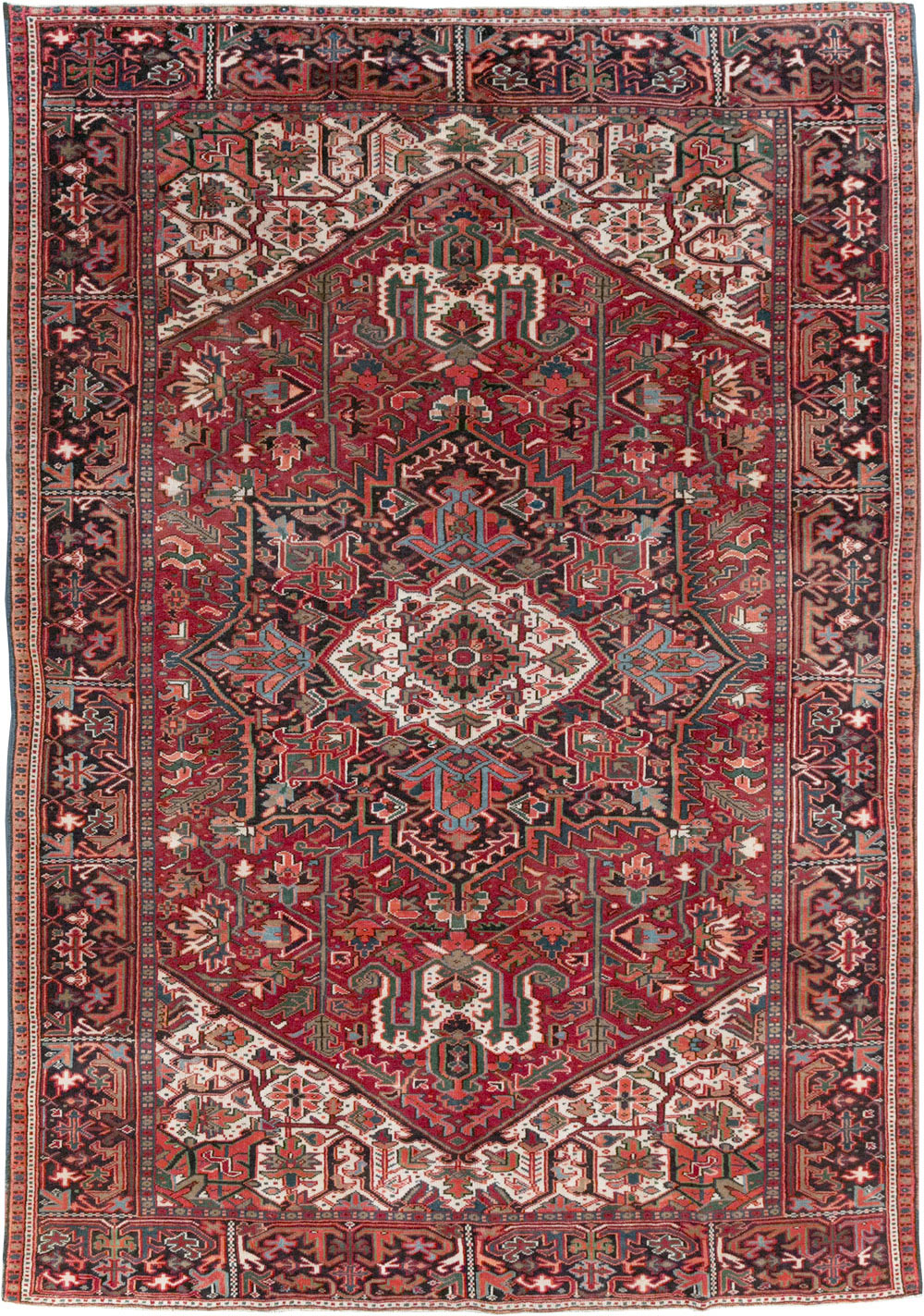 Vintage Persian Heriz Small Room Size Carpet, No.31519 - Gss