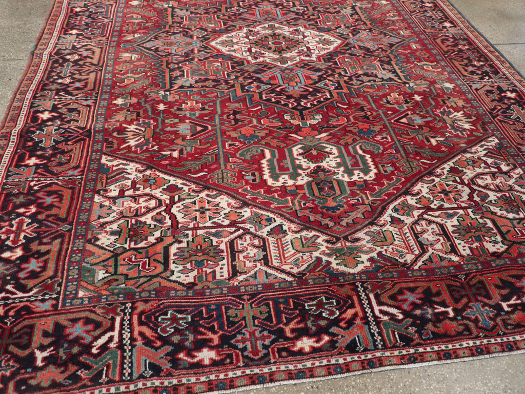 Vintage Persian Heriz Small Room Size Carpet, No.31519 - Gss