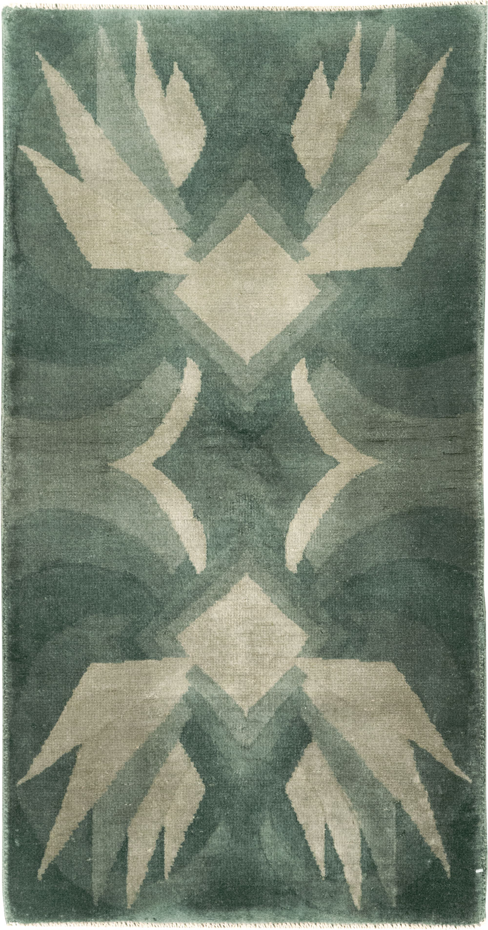 Vintage Chinese Art Deco Throw Rug, No.31525 - Gss