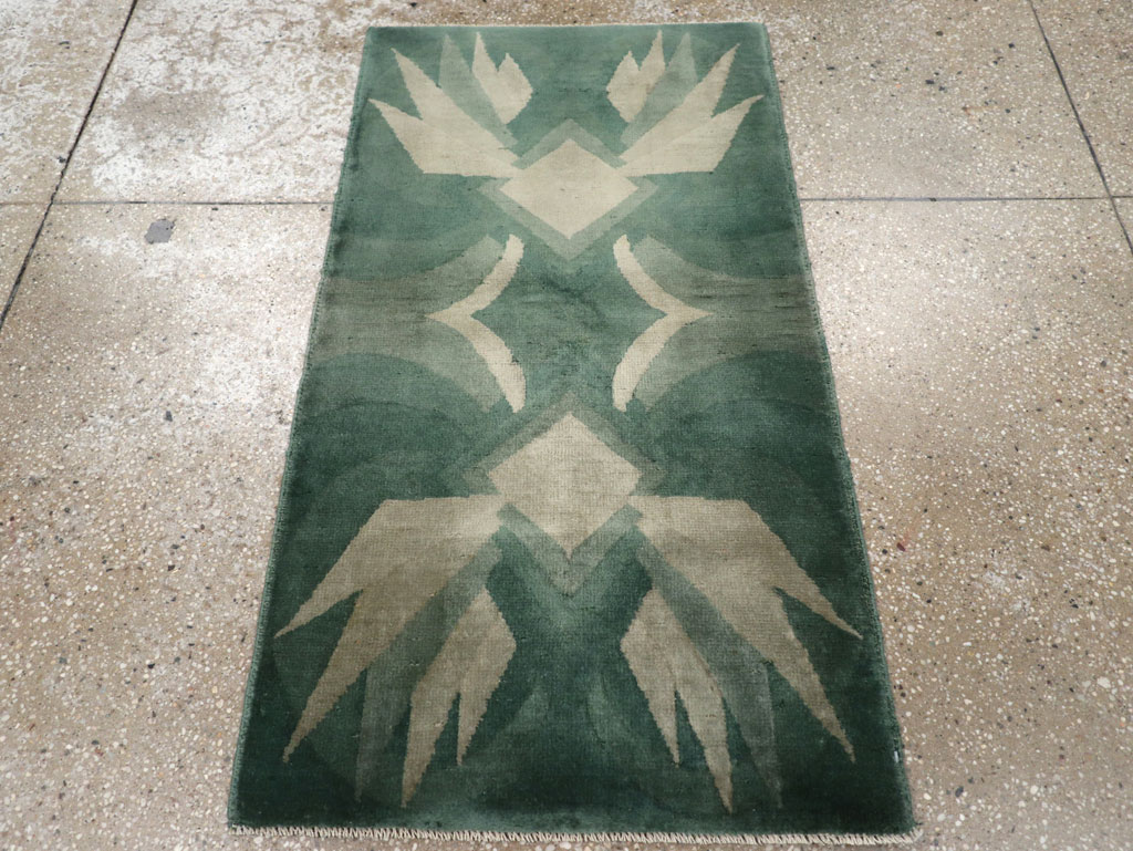 Vintage Chinese Art Deco Throw Rug, No.31525 - Gss