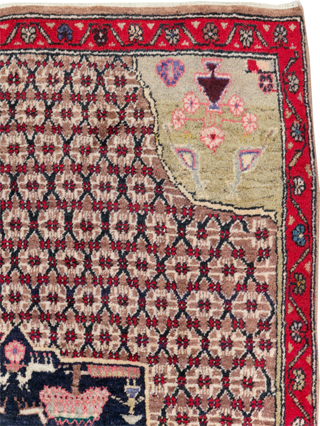 Vintage Hamadan Pictorial Rug, No.31527 - Gss
