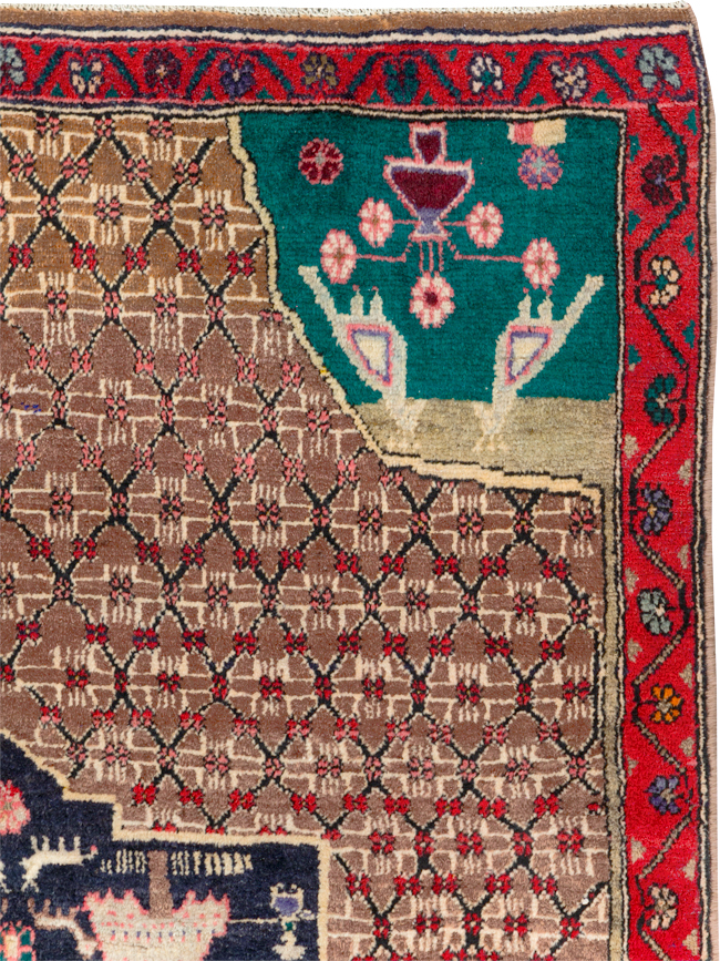 Vintage Hamadan Pictorial Rug, No.31527 - Gss