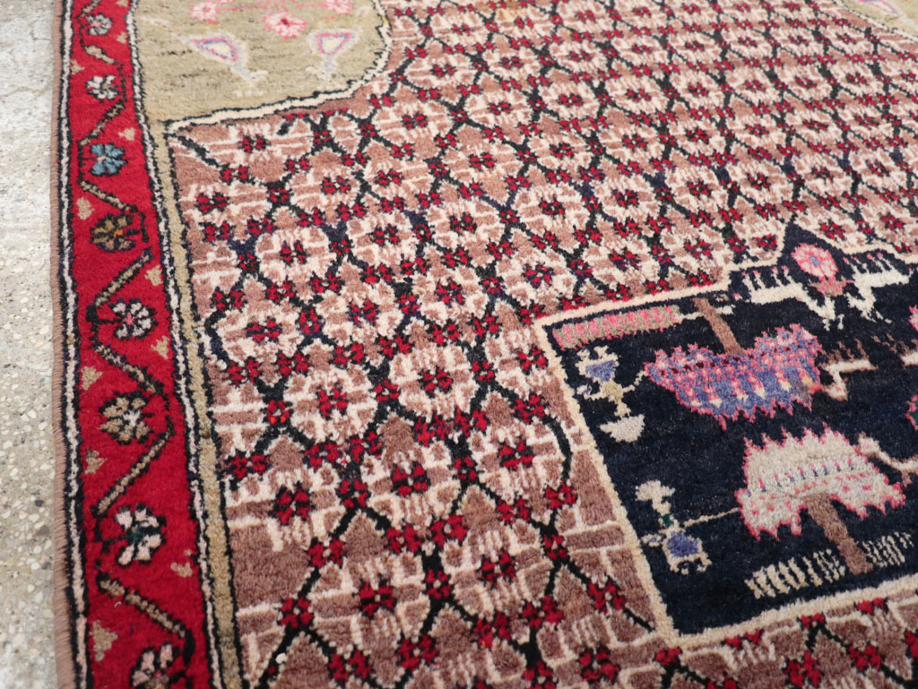 Vintage Hamadan Pictorial Rug, No.31527 - Gss