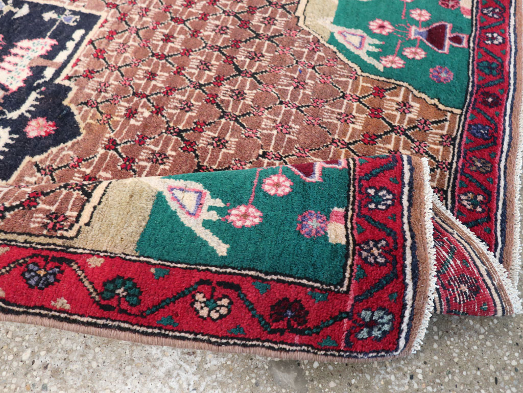 Vintage Hamadan Pictorial Rug, No.31527 - Gss