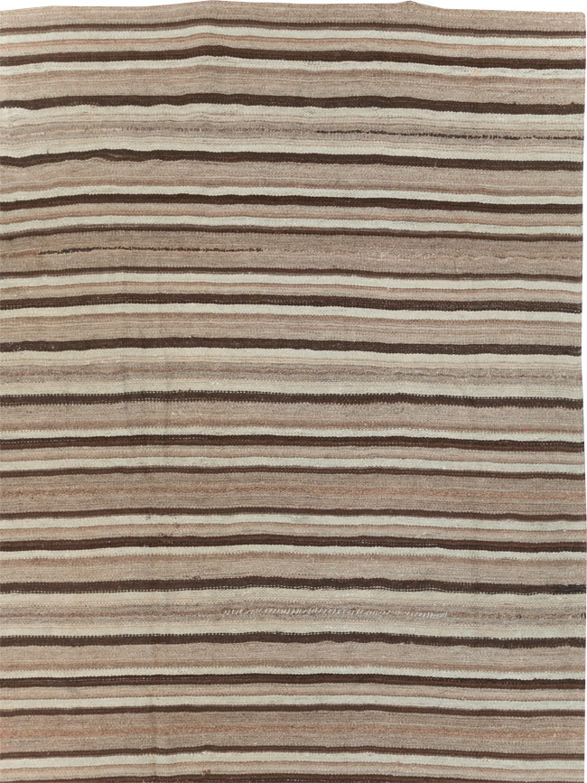 Vintage Turkish Flatweave Kilim Square Room Size Carpet, No.31529 - Gss