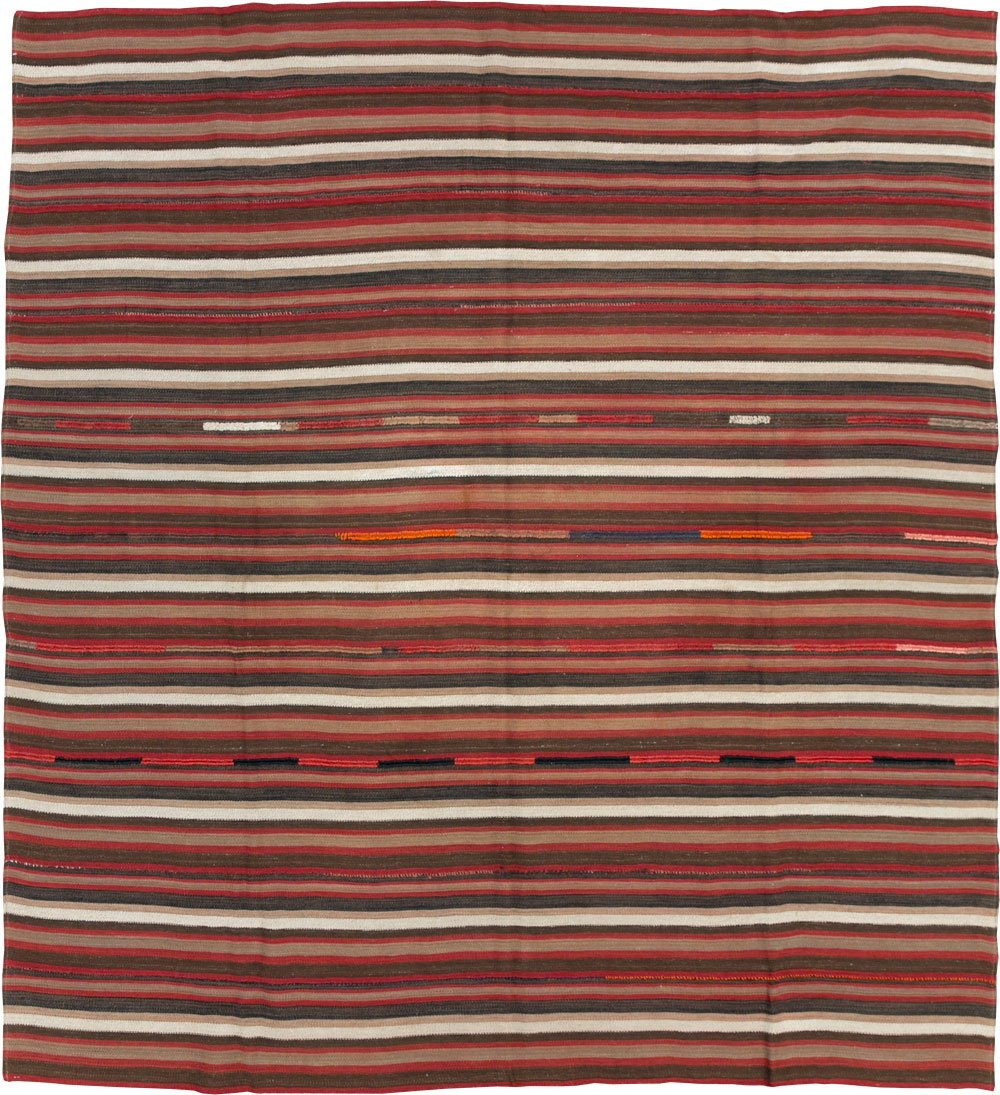 Vintage Turkish Flatweave Kilim Accent Carpet, No.31533 - Gss