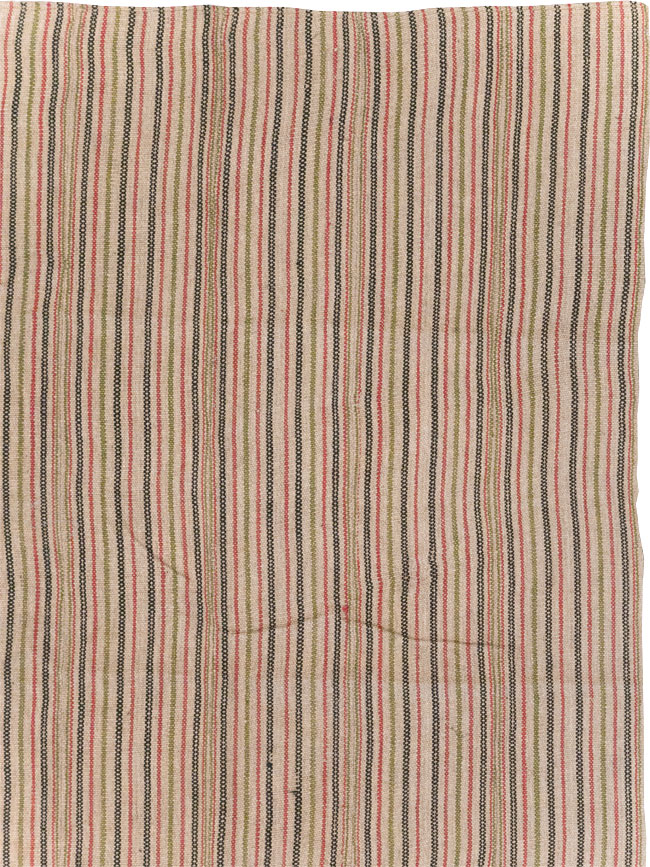 Vintage Turkish Flatweave Kilim Square Room Size Carpet, No.31534 - Gss