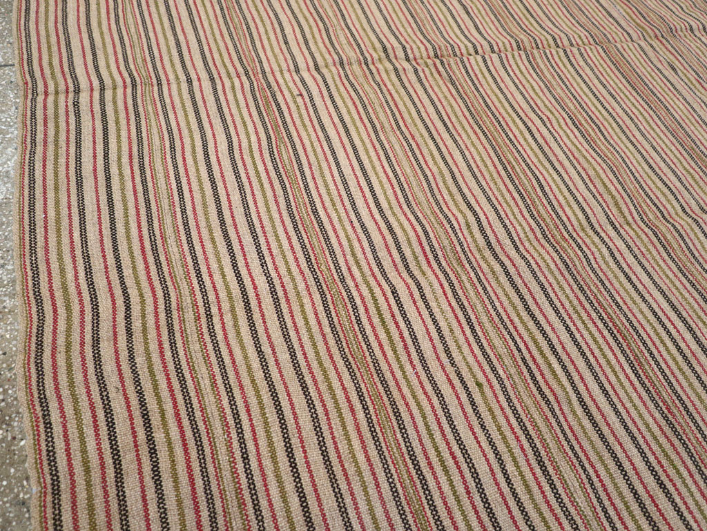 Vintage Turkish Flatweave Kilim Square Room Size Carpet, No.31534 - Gss