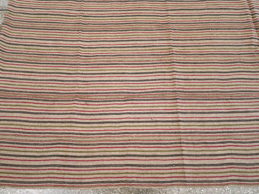 Vintage Turkish Flatweave Kilim Square Room Size Carpet, No.31534 - Gss