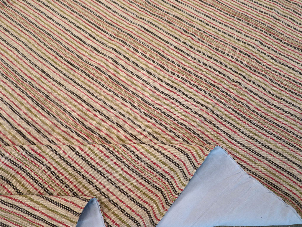 Vintage Turkish Flatweave Kilim Square Room Size Carpet, No.31534 - Gss