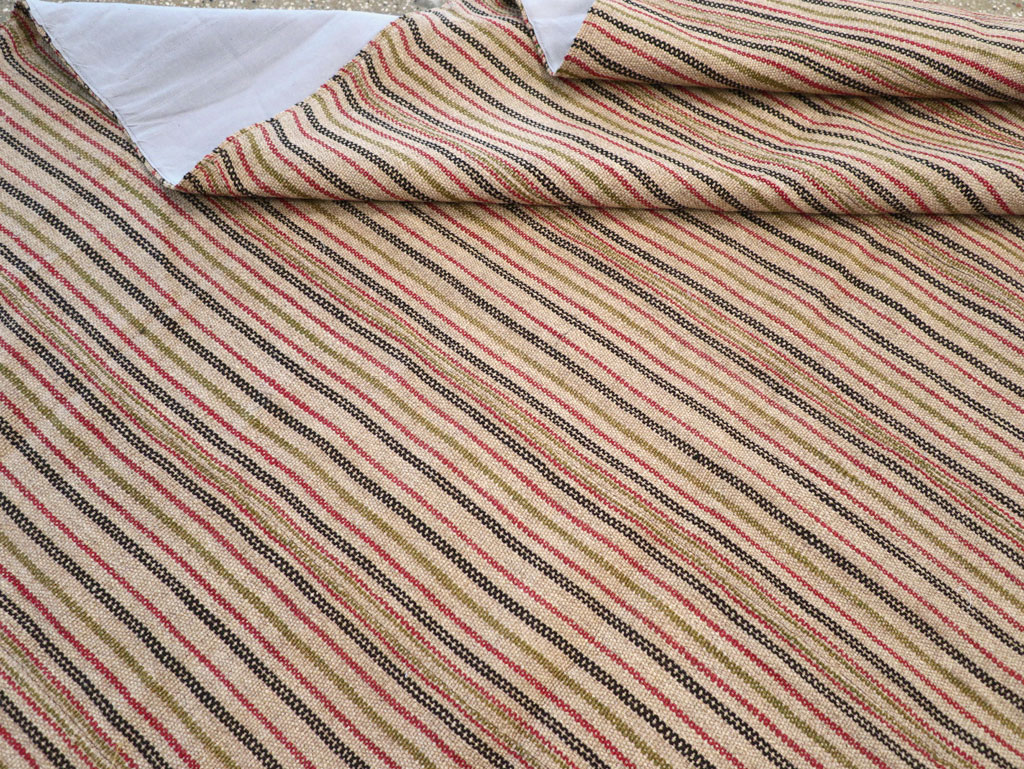 Vintage Turkish Flatweave Kilim Square Room Size Carpet, No.31534 - Gss