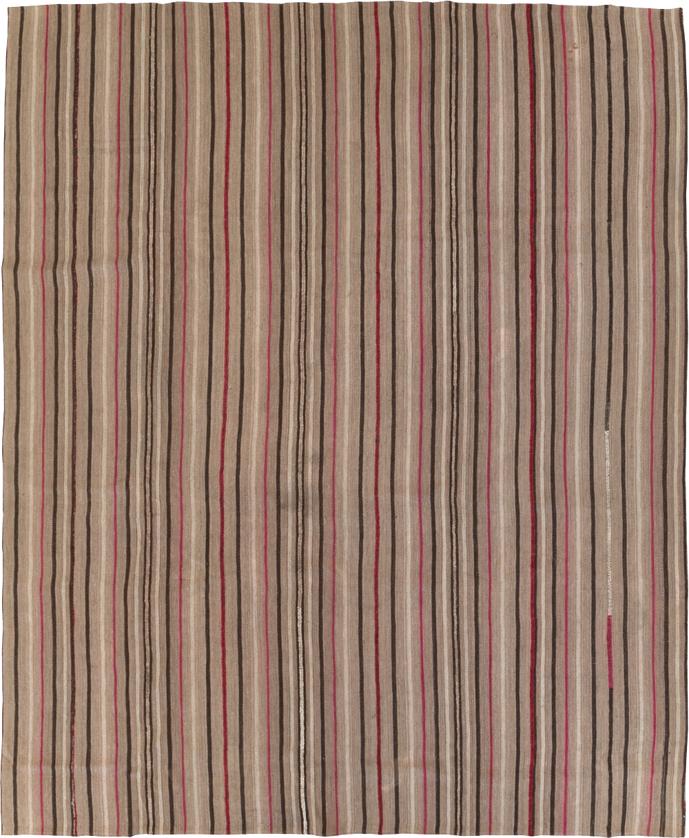 Vintage Turkish Flatweave Kilim Small Room Size Carpet, No.31536 - Gss