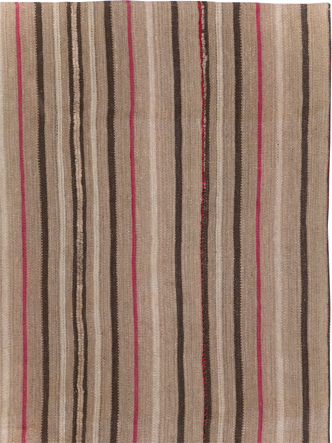 Vintage Turkish Flatweave Kilim Small Room Size Carpet, No.31536 - Gss