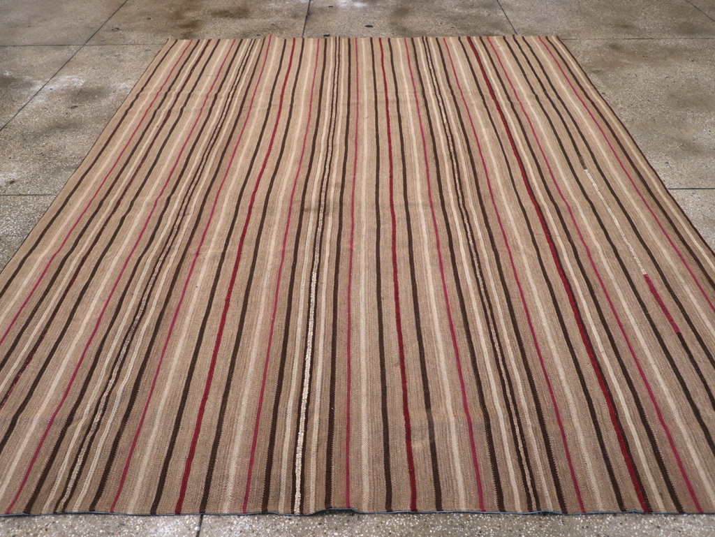 Vintage Turkish Flatweave Kilim Small Room Size Carpet, No.31536 - Gss