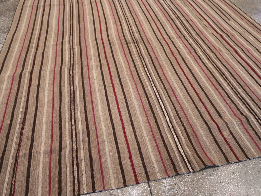 Vintage Turkish Flatweave Kilim Small Room Size Carpet, No.31536 - Gss