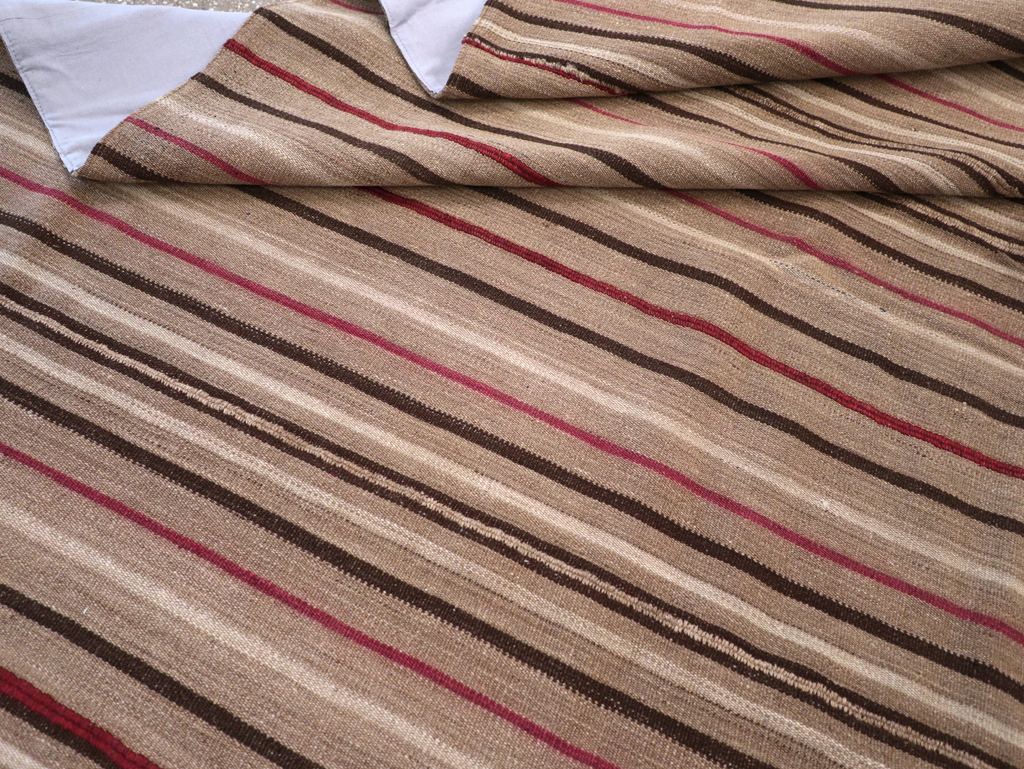 Vintage Turkish Flatweave Kilim Small Room Size Carpet, No.31536 - Gss