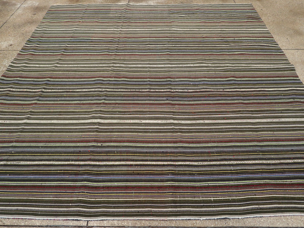 Vintage Turkish Flatweave Kilim Small Room Size Carpet, No.31537 - Gss
