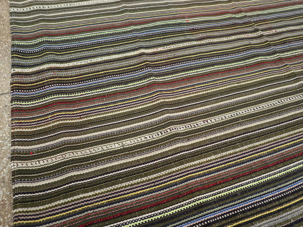 Vintage Turkish Flatweave Kilim Small Room Size Carpet, No.31537 - Gss