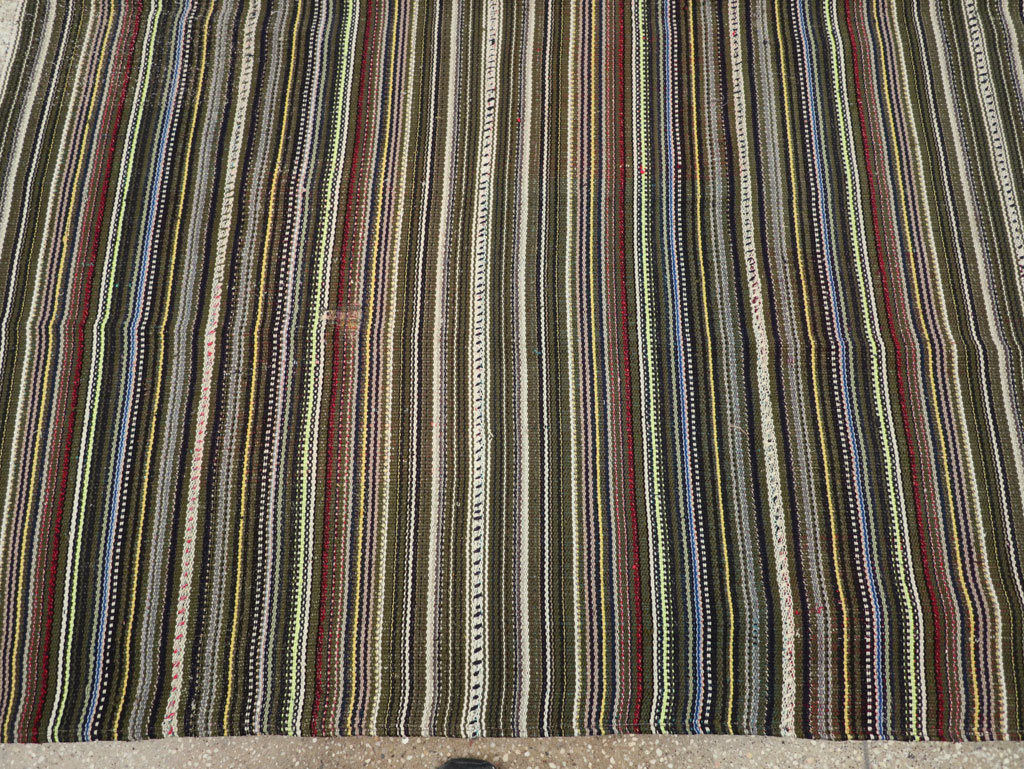 Vintage Turkish Flatweave Kilim Small Room Size Carpet, No.31537 - Gss