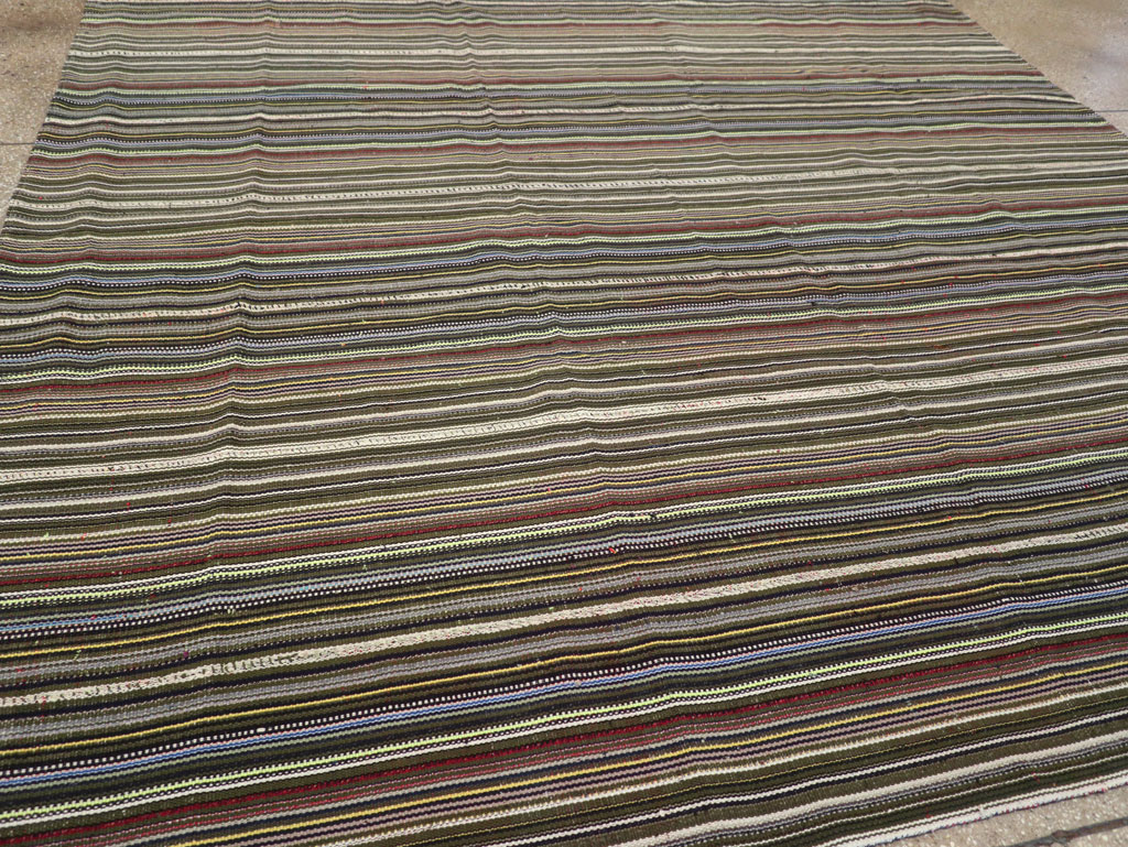 Vintage Turkish Flatweave Kilim Small Room Size Carpet, No.31537 - Gss