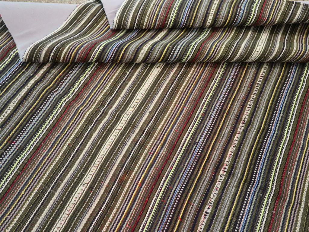 Vintage Turkish Flatweave Kilim Small Room Size Carpet, No.31537 - Gss