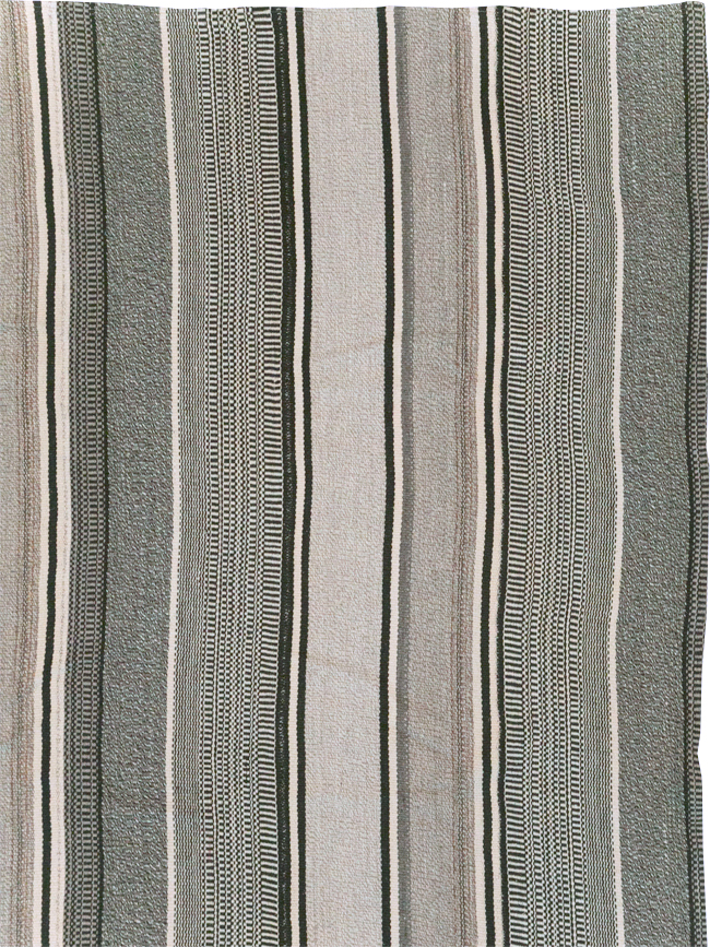 Modern Turkish Flatweave Large Room Size Carpet, No.31541 - Gss