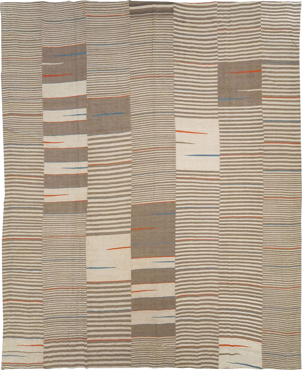 Modern Turkish Flatweave Large Room Size Carpet, No.31543 - Gss