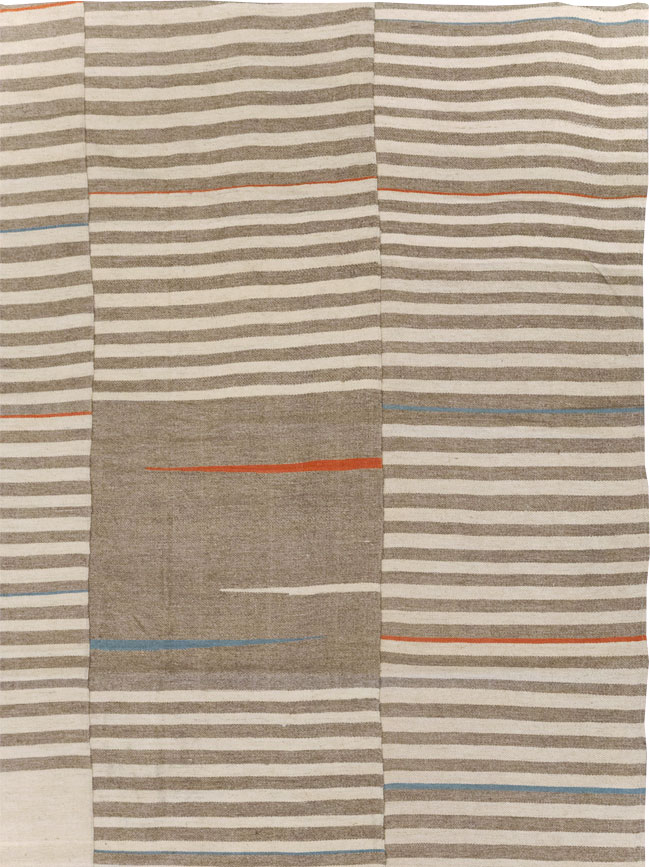 Modern Turkish Flatweave Large Room Size Carpet, No.31543 - Gss