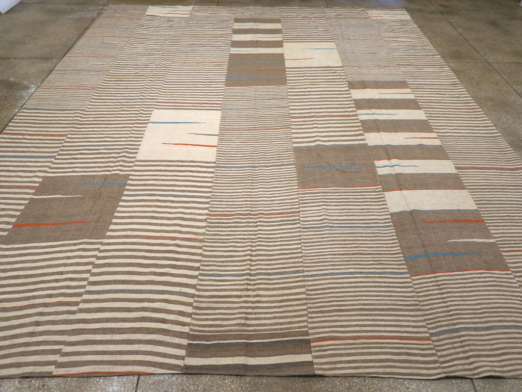 Modern Turkish Flatweave Large Room Size Carpet, No.31543 - Gss