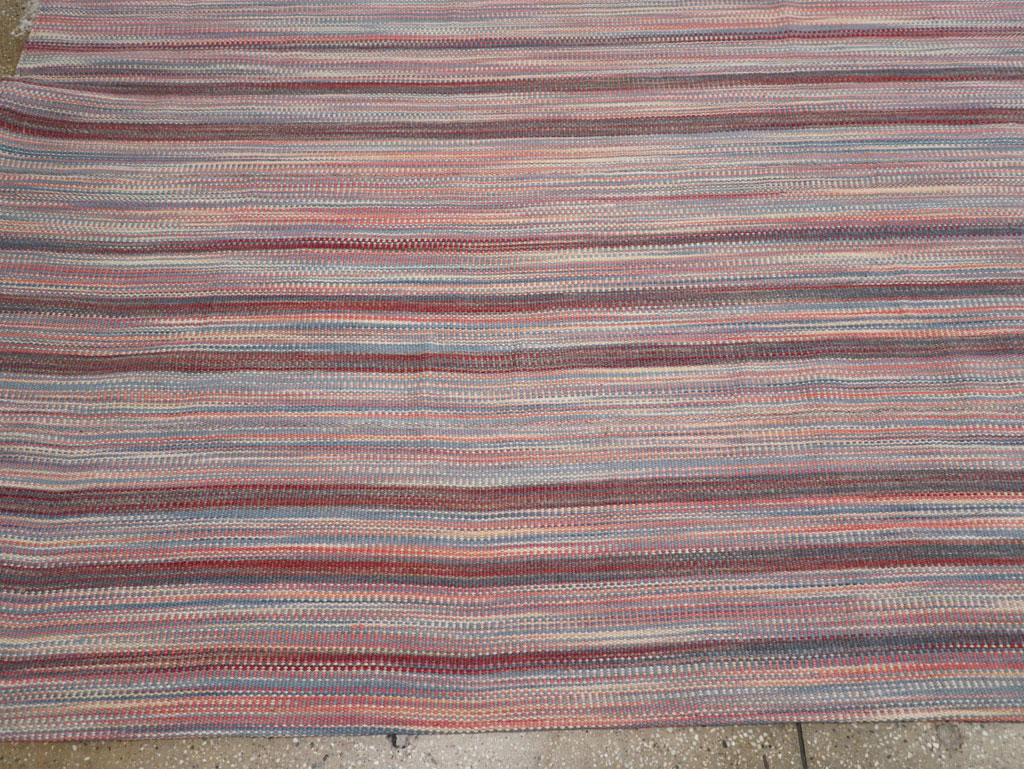 Modern Turkish Flatweave Room Size Carpet, No.31545 - Gss