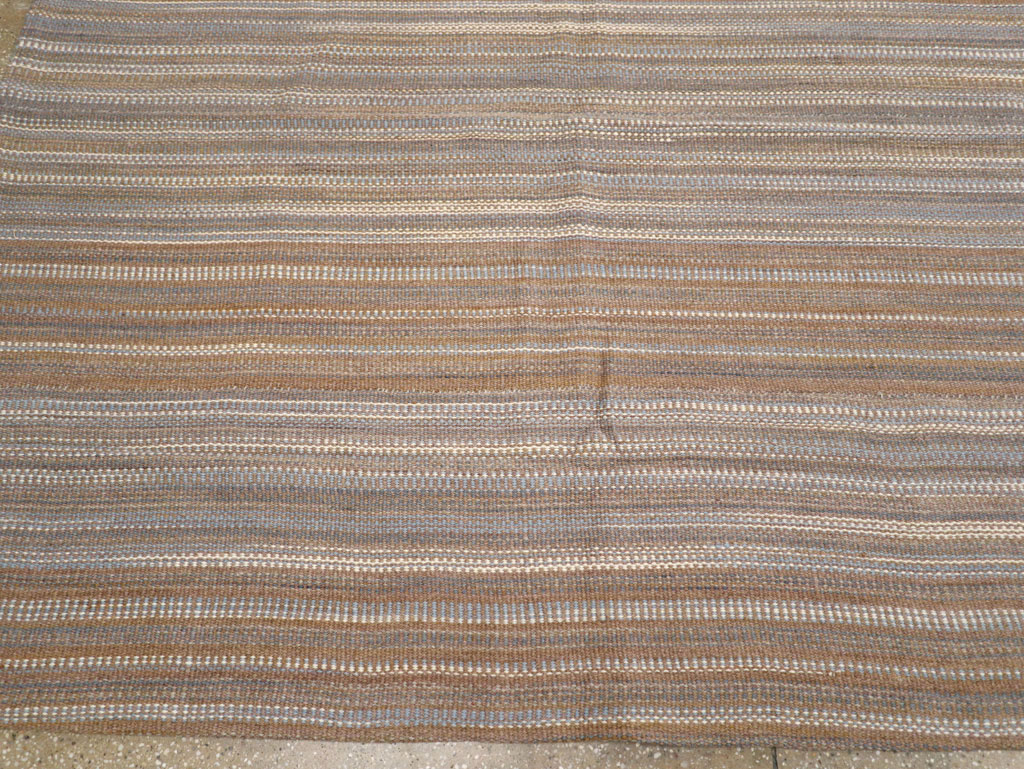 Modern Turkish Flatweave Room Size Carpet, No.31547 - Gss