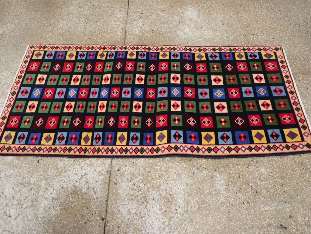Vintage Persian Mahal Throw Rug, No.31548 - Gss