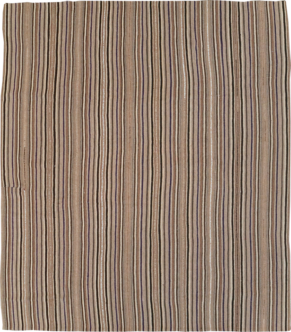 Vintage Turkish Flatweave Kilim Small Room Size Carpet, No.31551 - Gss