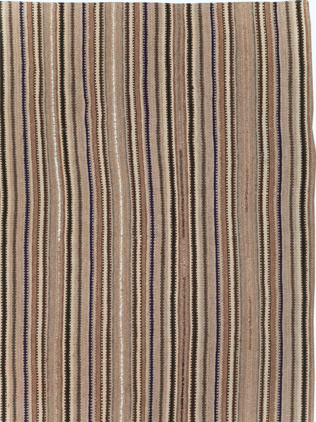 Vintage Turkish Flatweave Kilim Small Room Size Carpet, No.31551 - Gss